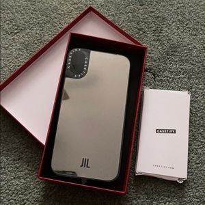 iphone XR mirror case with JIL initials